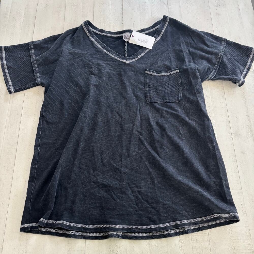 NWT Sew in Love “Leave me here” lounge pocket tee Size XL Black 100% Cotton